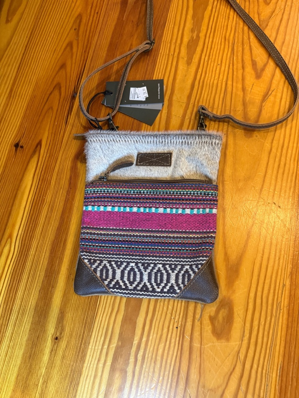 Myra Bag Pink & Multicolor Woven Crossbody